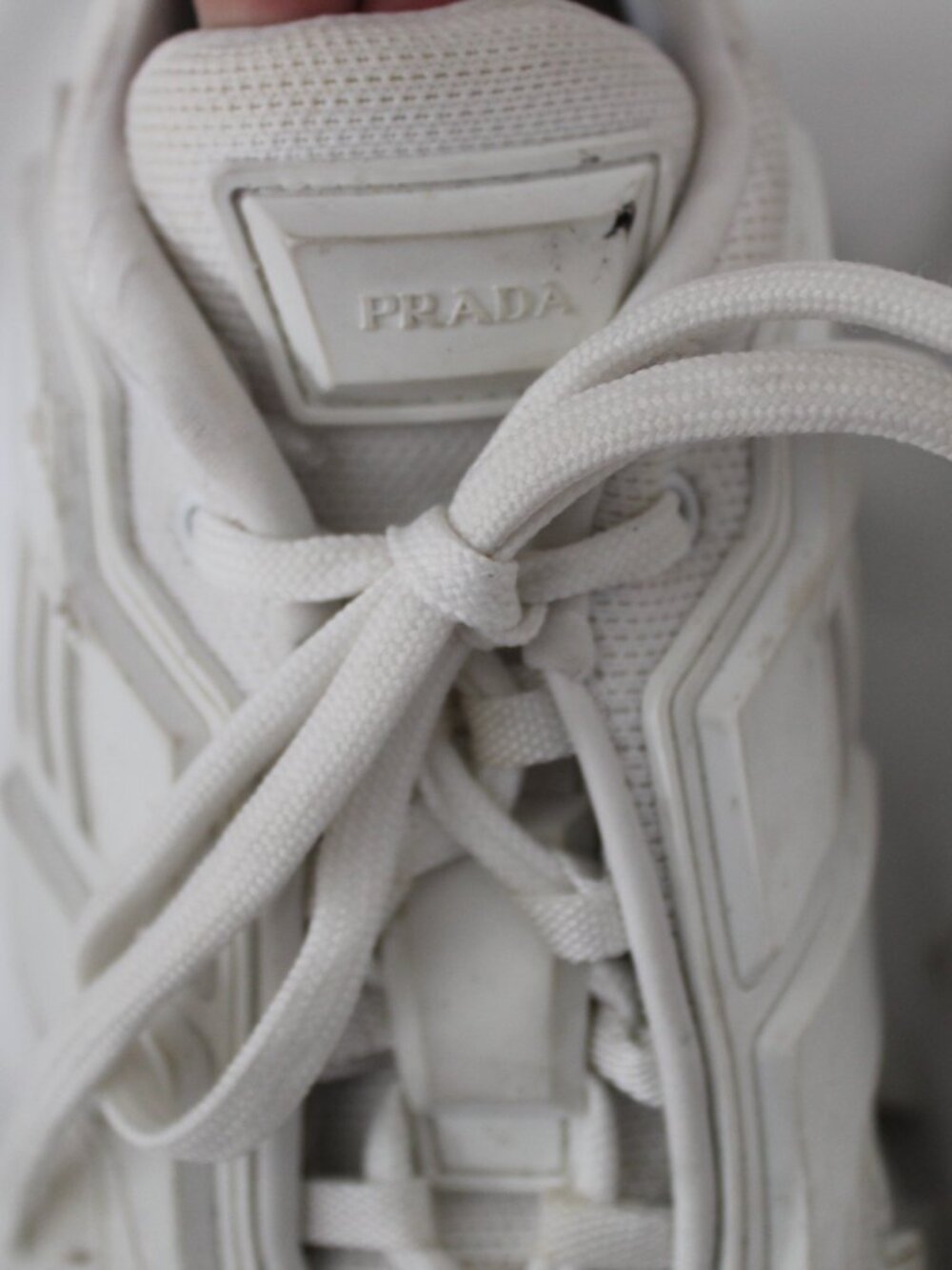 PRADA Cloudburst Thunder Sneakers Trainers Chunky Sole Lace Up White 38.5 - Picture 6 of 11
